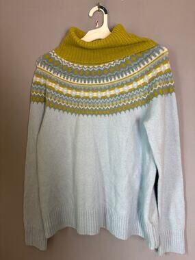 Cynthia Rowley Fair Isle Merino Wool Blend Sweater Women’s Size L